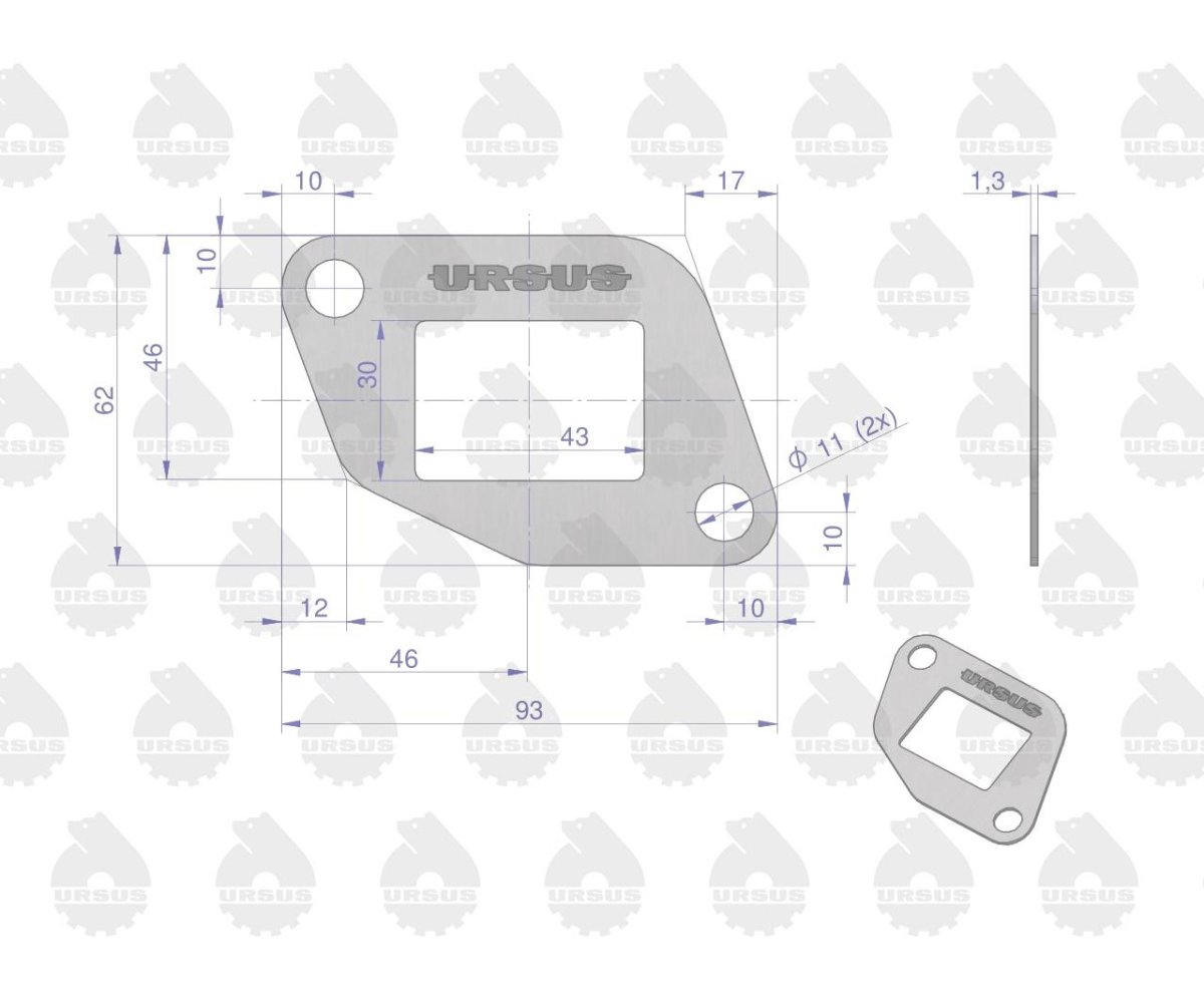 Uszczelka przewodu wydechowego C-330 ( sprzedawane po 10 ) ORYGINAŁ URSUS