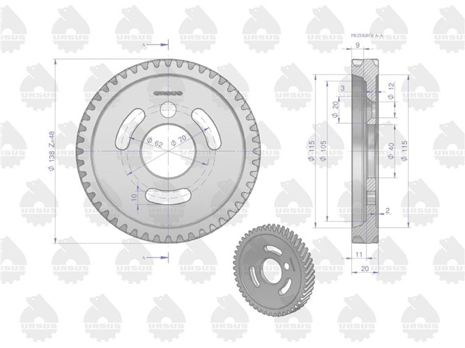 Koło zębate pompy wtryskowej C-330 ORYGINAŁ URSUS
