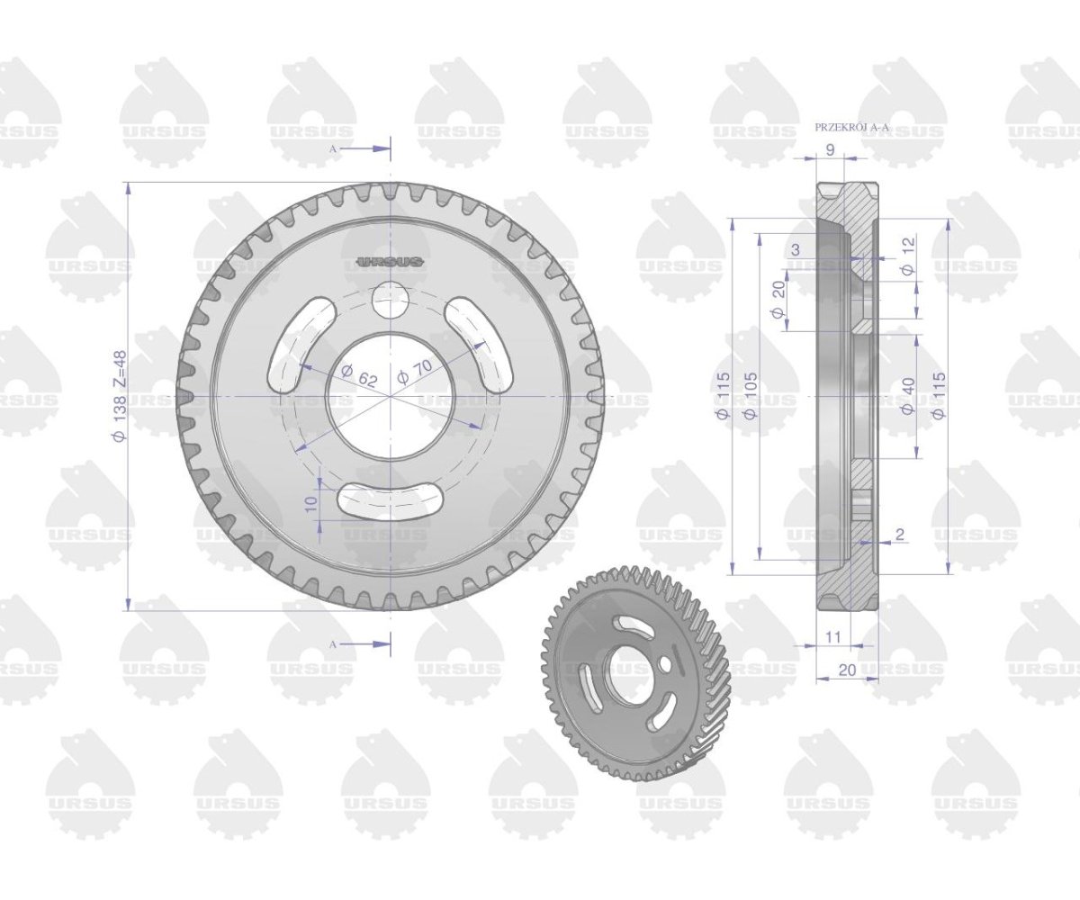 Koło zębate pompy wtryskowej C-330 ORYGINAŁ URSUS