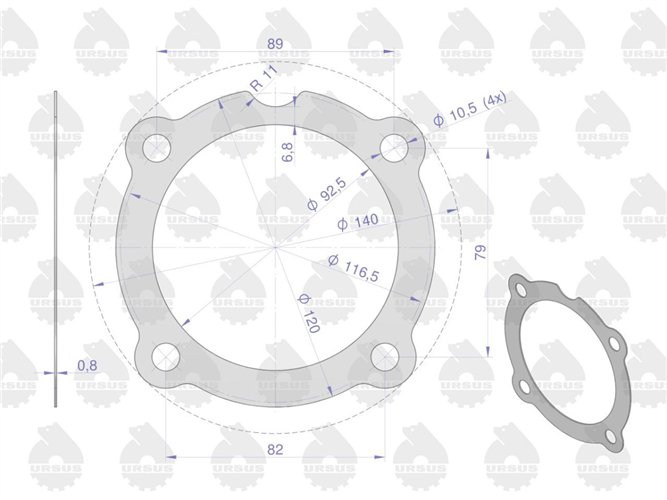 Uszczelka pompy wtryskowej krążelit 0.8mm C-330 ( sprzedawane po 10 ) ORYGINAŁ URSUS