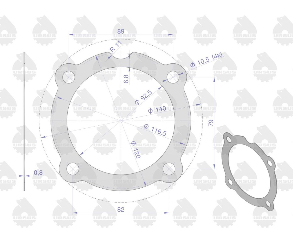 Uszczelka pompy wtryskowej krążelit 0.8mm C-330 ( sprzedawane po 10 ) ORYGINAŁ URSUS