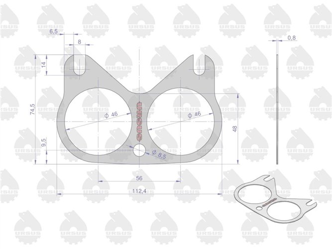 Uszczelka kolektora ssącego (okular) krążelit 0.8mm C-330 ( sprzedawane po 10 ) ORYGINAŁ URSUS