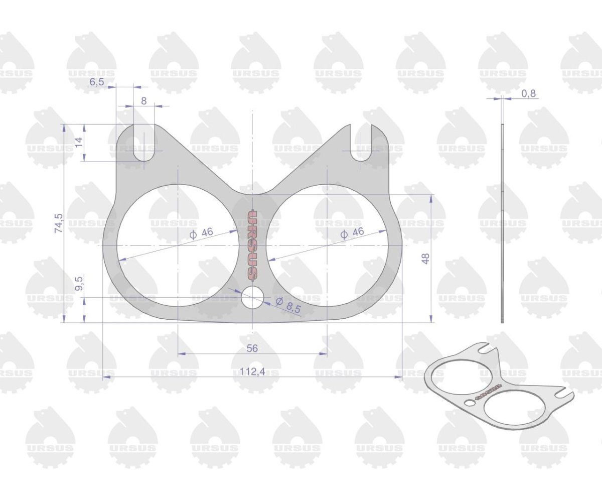 Uszczelka kolektora ssącego (okular) krążelit 0.8mm C-330 ( sprzedawane po 10 ) ORYGINAŁ URSUS
