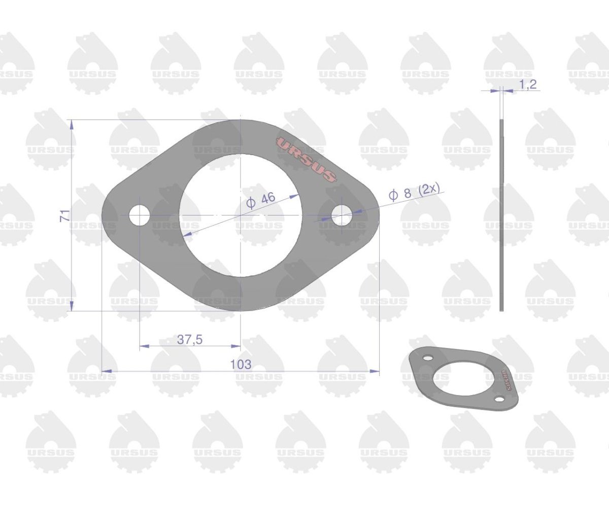 Uszczelka końcówki przewodu wydechowego C-330 ( sprzedawane po 10 ) ORYGINAŁ URSUS