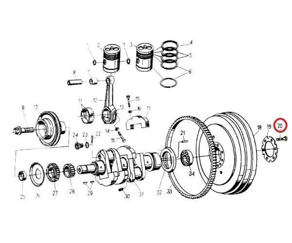 Śruba koła zamachowego C-330