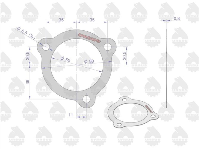 Uszczelka termostatu krążelit 0.8mm C-330 ( sprzedawane po 10 ) ORYGINAŁ URSUS