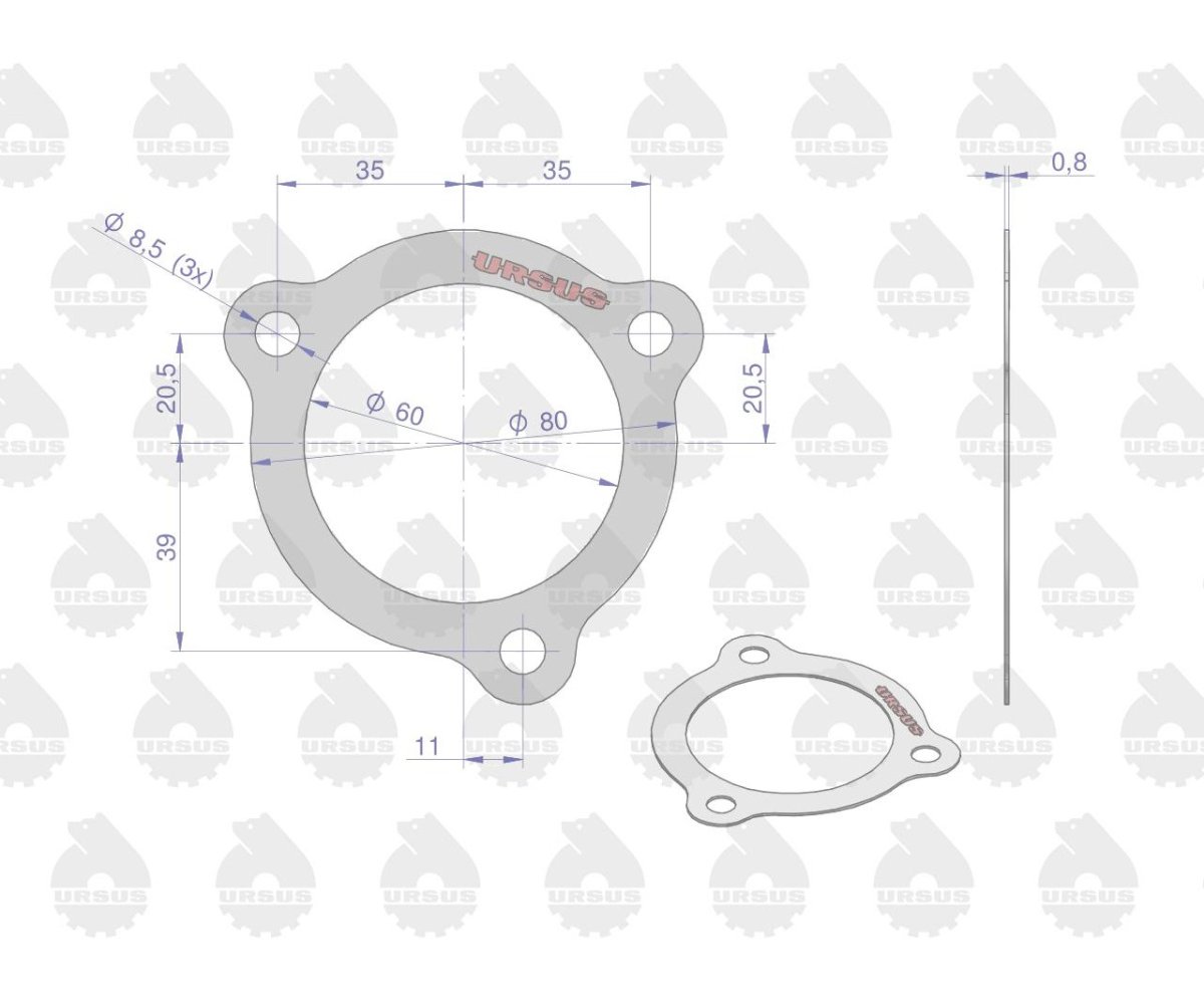 Uszczelka termostatu krążelit 0.8mm C-330 ( sprzedawane po 10 ) ORYGINAŁ URSUS