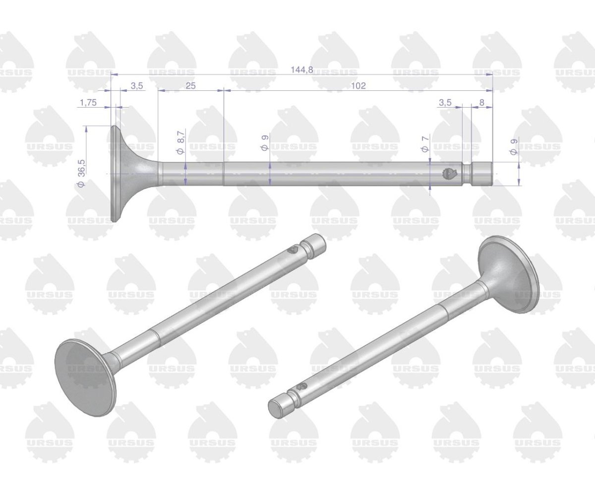 Zawór wydechowy C-330 ORYGINAŁ URSUS ( sprzedawane po 2 )