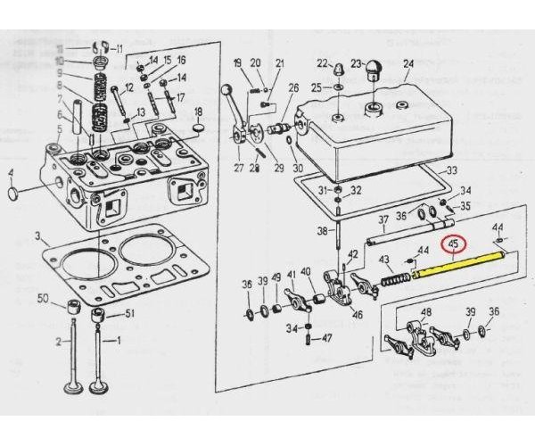 Wałek wspornika osi dźwigienek C-330