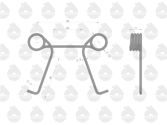 Sprężyna sprzęgła dźwigienek sprzedawane po 10 C-330 ORYGINAŁ URSUS