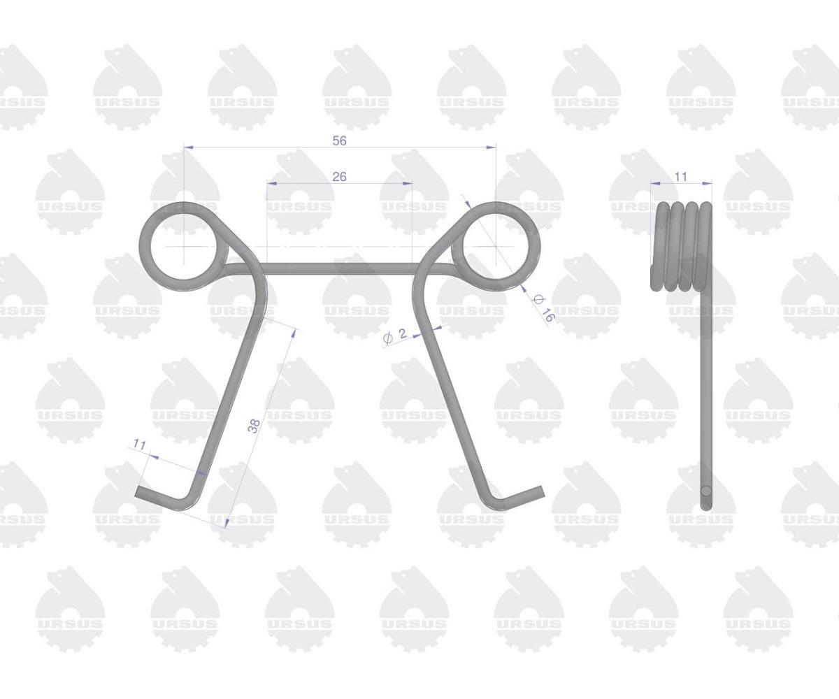 Sprężyna sprzęgła dźwigienek sprzedawane po 10 C-330 ORYGINAŁ URSUS