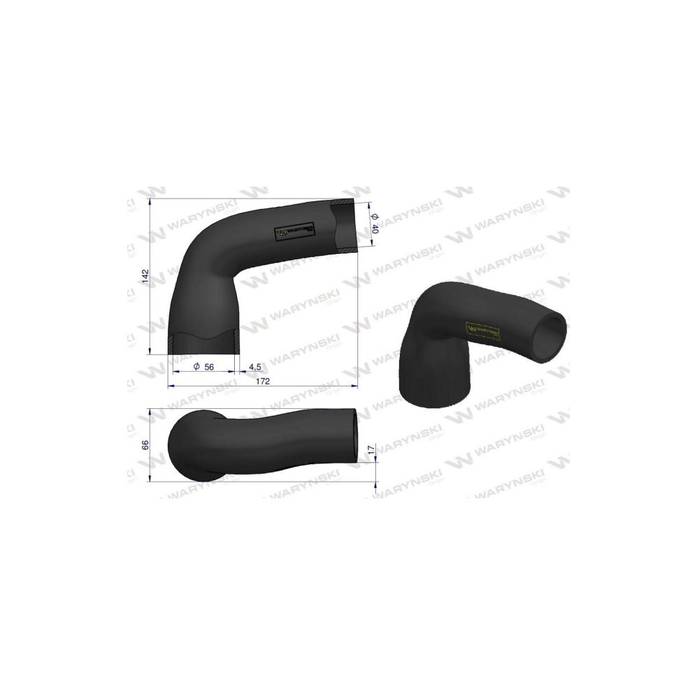 Przewód chłodnicy dolny 3614419M1 Waryński