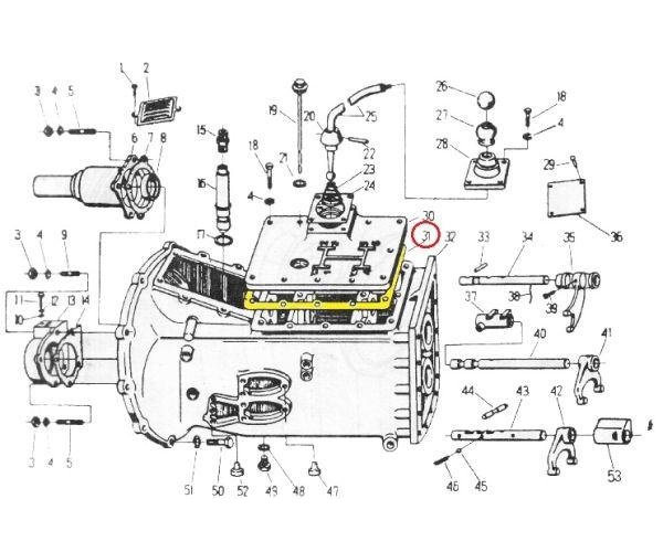Uszczelka pokrywy górnej skrzyni przekł. C-330