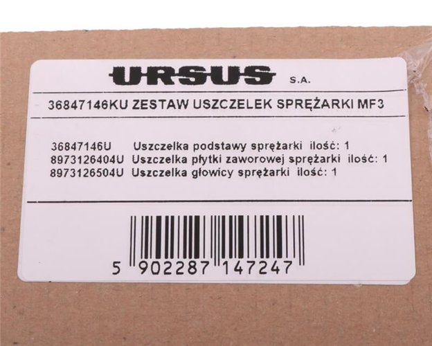 Komplet ( zestaw ) uszczelek sprężarki 8973126404. 8973126504, 36847145KU MF3 ORYGINAŁ URSUS