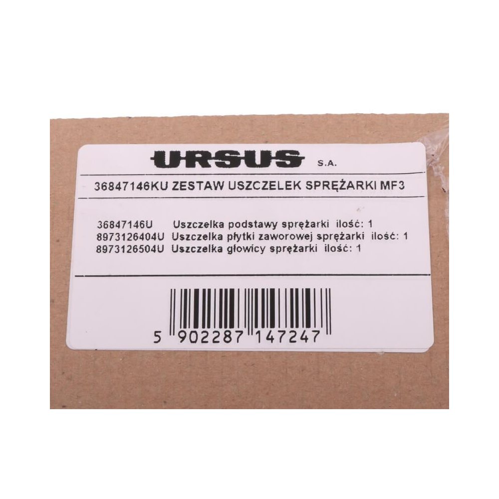 Komplet ( zestaw ) uszczelek sprężarki 8973126404. 8973126504, 36847145KU MF3 ORYGINAŁ URSUS