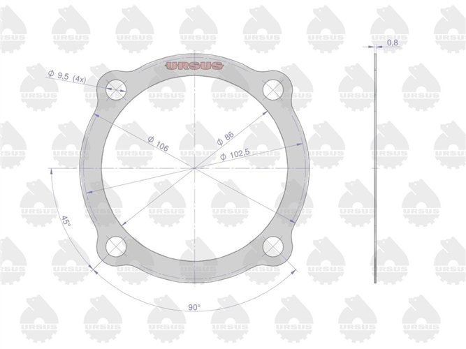 Uszczelka pokrywy zwolnicy krążelit 0.8mm C-330 ( sprzedawane po 10 ) ORYGINAŁ URSUS