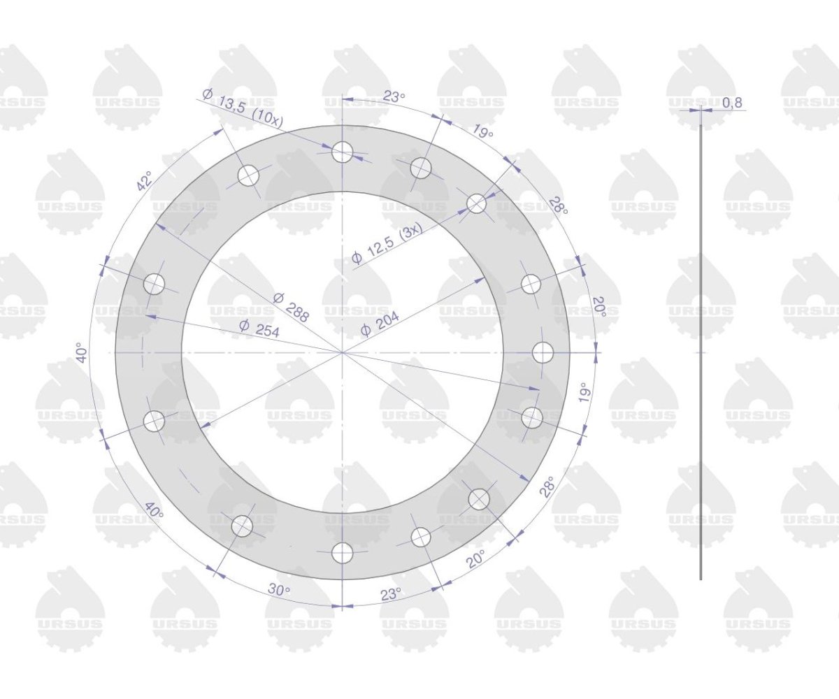 Komplet ( zestaw ) uszczelek zwolnicy 50013330. 50013350. 50013070 C-330 ORYGINAŁ URSUS