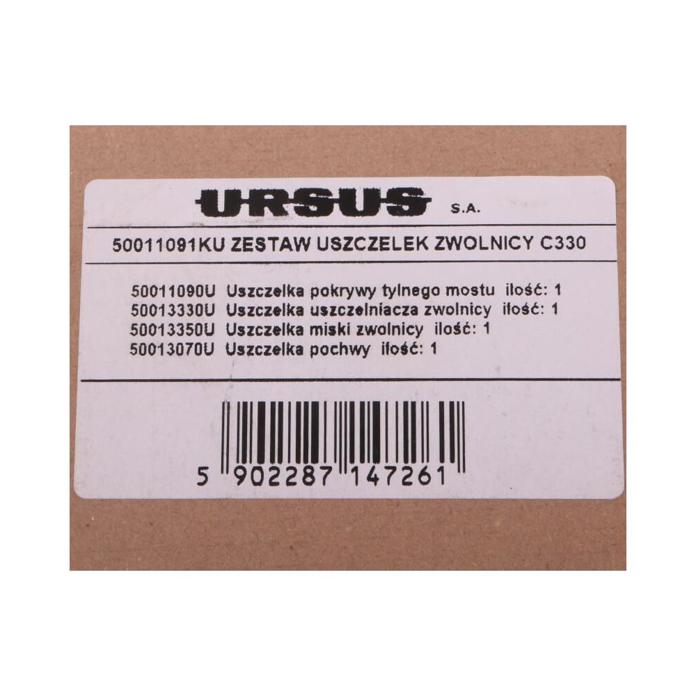 Komplet ( zestaw ) uszczelek zwolnicy 50013330. 50013350. 50013070 C-330 ORYGINAŁ URSUS