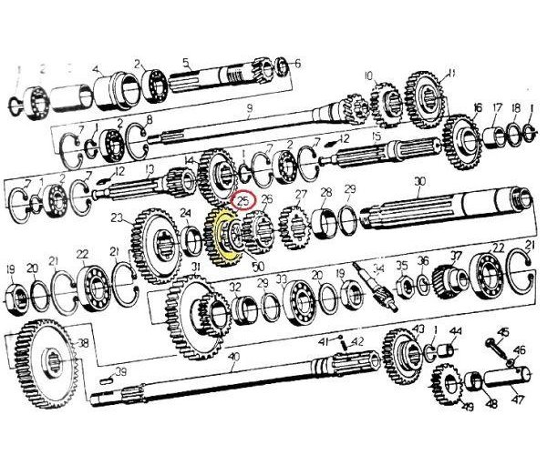 Koło zębate II i V biegu napędzające C-330 Skropol