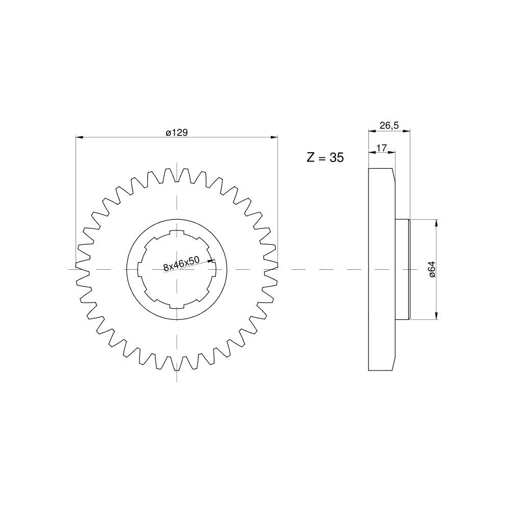 Koło zębate II i V biegu napędzające C-330 Skropol