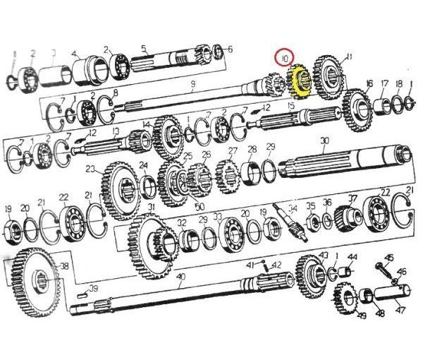Koło zębate II. V i bezpośredniego biegu przesuwne C-330