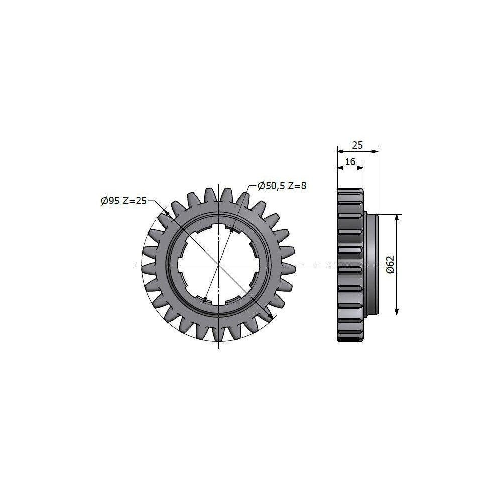Koło zębate I i IV biegu napędzające C-330 Skropol