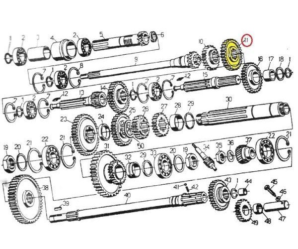 Koło zębate pierwszego czwartego i wstecznego biegu C-330 ORYGINAŁ URSUS