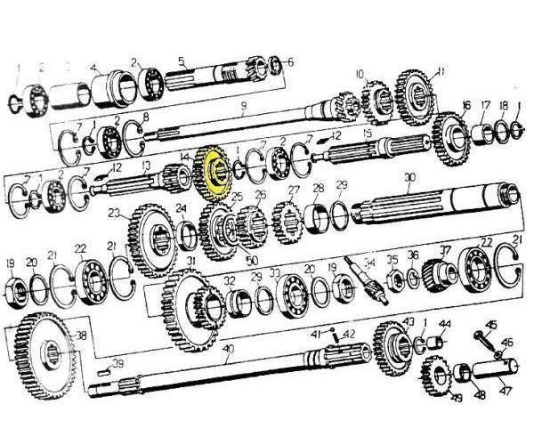 Koło zębate trzeciego biegu i reduktora przesuwne C-330 ORYGINAŁ URSUS