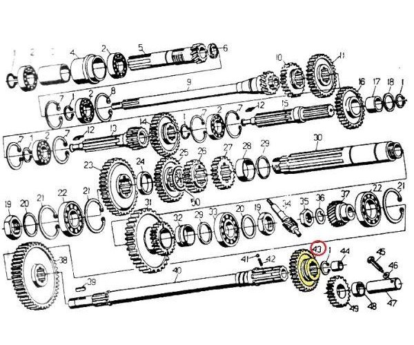 Koło zębate przesuwne napędu pompy hydraulicznej C-330 ORYGINAŁ URSUS