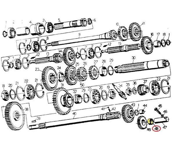 Tuleja koła wstecznego biegu C-330