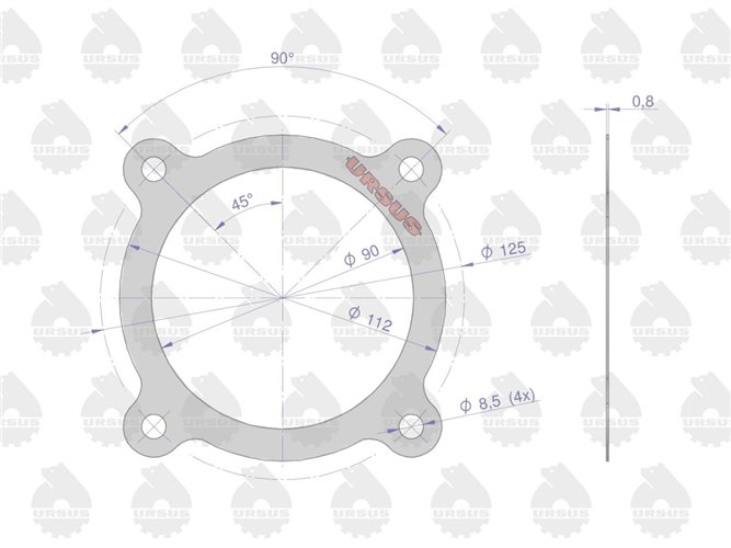 Uszczelka pokrywy łożyska sprzęgła krążelit 0.8mm C-330 ( sprzedawane po 10 ) ORYGINAŁ URSUS