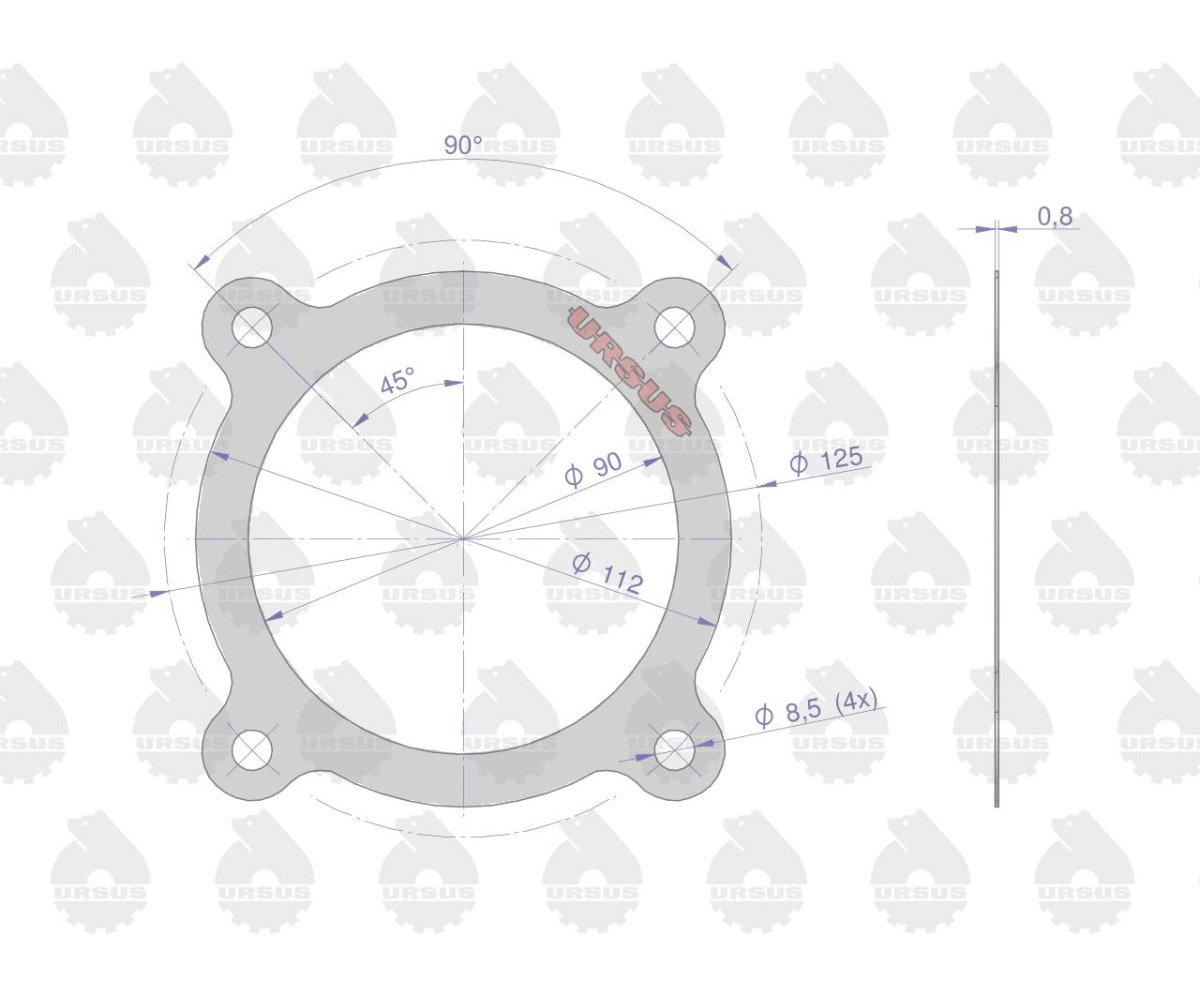 Uszczelka pokrywy łożyska sprzęgła krążelit 0.8mm C-330 ( sprzedawane po 10 ) ORYGINAŁ URSUS