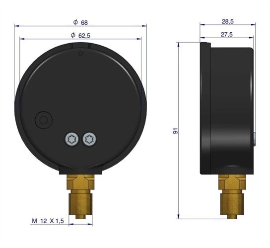 Manometr glicerynowy 0-16 Bar dolne przyłącze KFM (WIKA) Opryskiwacz