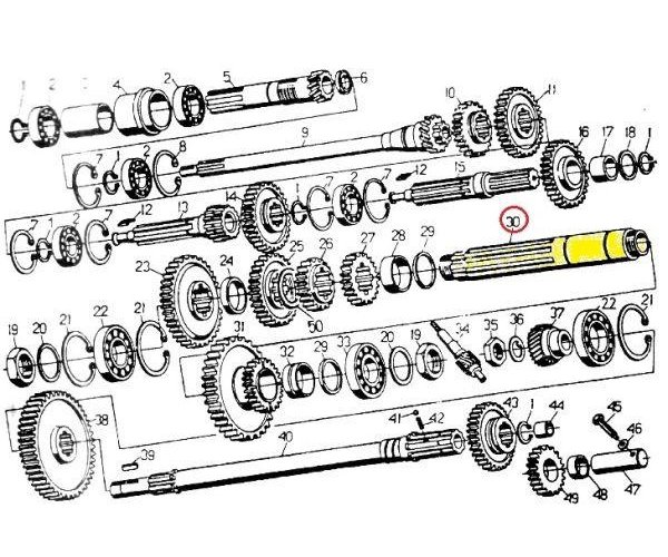 Wałek pośredni skrzyni C-330 Skropol