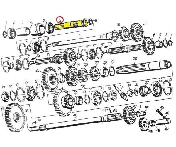 Wałek napędu przekaźnika mocy WOM ( sprzęgła 2-stopień) C-330 ORYGINAŁ URSUS