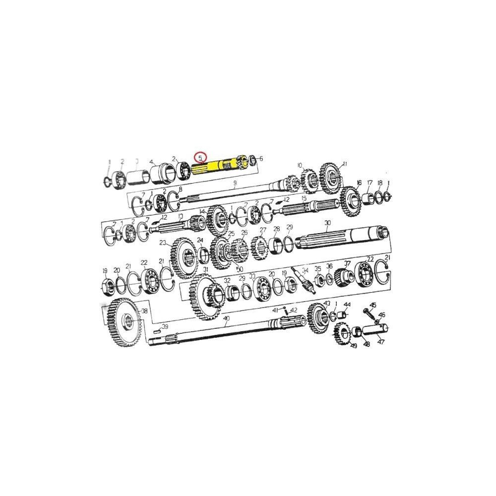 Wałek napędu przekaźnika mocy WOM ( sprzęgła 2-stopień) C-330 ORYGINAŁ URSUS