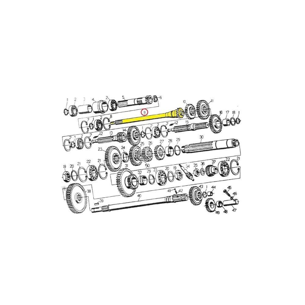 Wałek napędowy skrzyni biegów sprzęgła I stopnia n. typ C-330 ORYGINAŁ URSUS