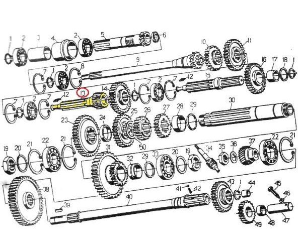 Wałek główny skrzyni biegów C-330 Skropol
