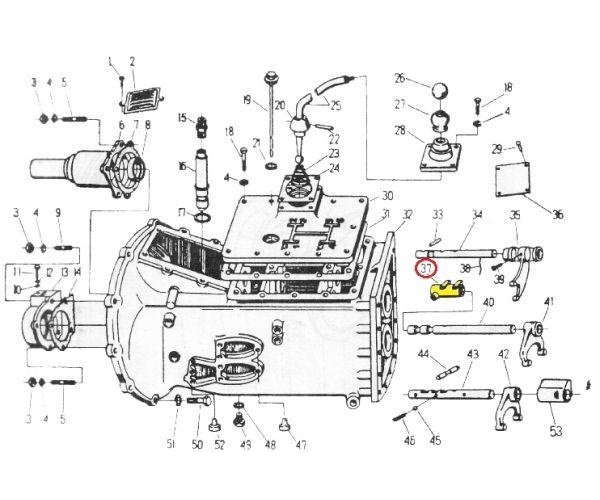 Zaczep wałka widełek reduktora C-330