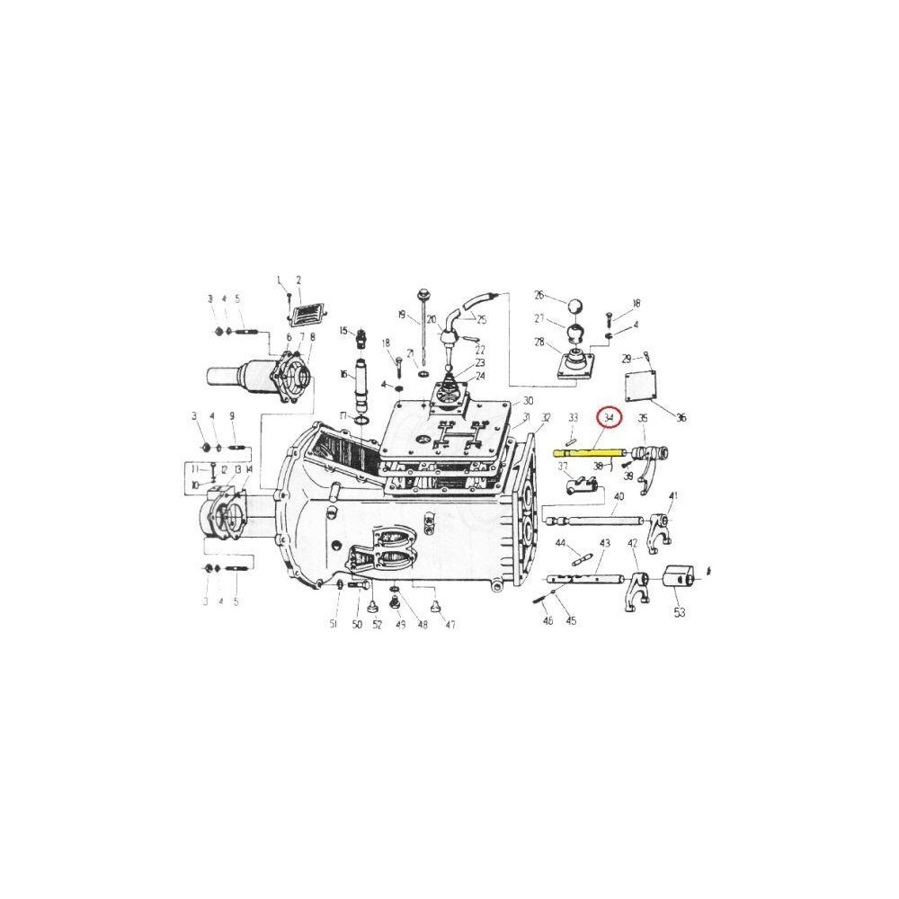 Wałek widełek I, IV i wstecznego biegu C-330