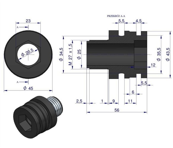 Króciec M27x1,5 Opryskiwacz