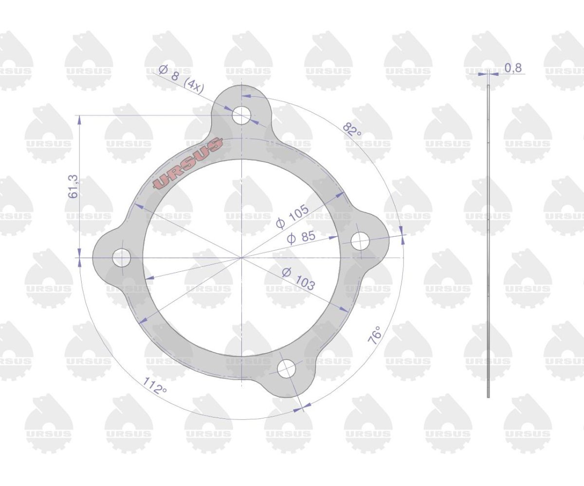 Uszczelka pokrywy licznika motogodzin krążelit 0.8mm C-330 ( sprzedawane po 10 ) ORYGINAŁ URSUS