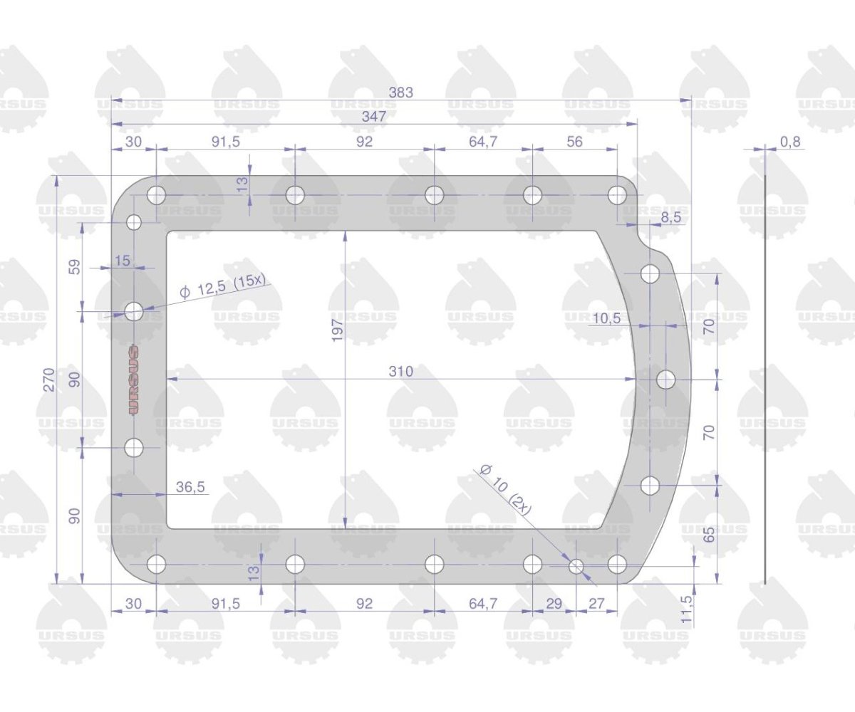 Uszczelka korpusu tylnego mostu przednia krążelit 0.8mm C-330 ( sprzedawane po 5 ) ORYGINAŁ URSUS