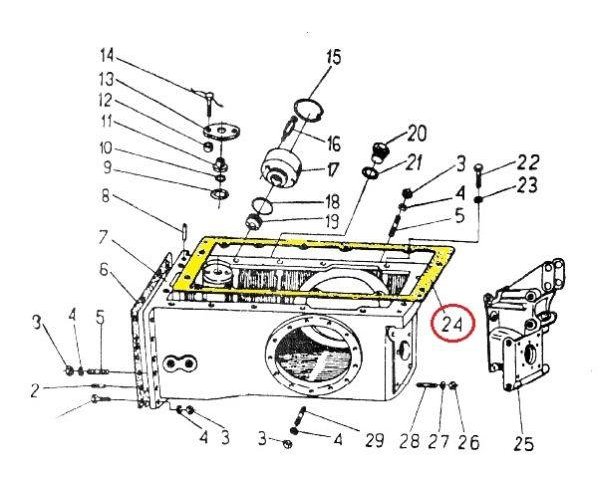 Uszczelka korpusu tylnego mostu górna C-330 ( sprzedawane po 10 )