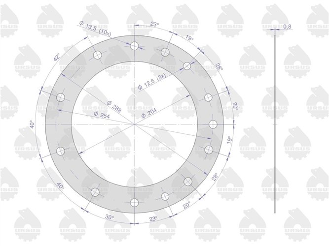 Uszczelka pochwy tylnego mostu krążelit 0.5mm C-330 ( sprzedawane po 5 ) ORYGINAŁ URSUS