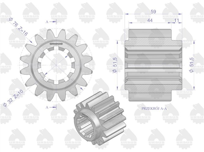 Koło małe napędzające zwolnicy C-328/330 ORYGINAŁ URSUS