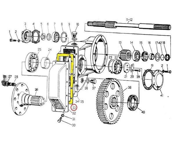 Uszczelka dolna zwolnicy C-330 ( sprzedawane po 10 )