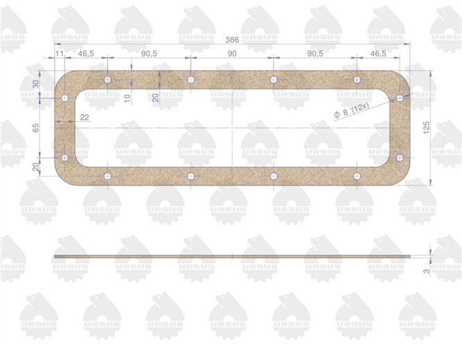 Uszczelka dolna zwolnicy korek/guma C-330 ( sprzedawane po 10 ) ORYGINAŁ URSUS