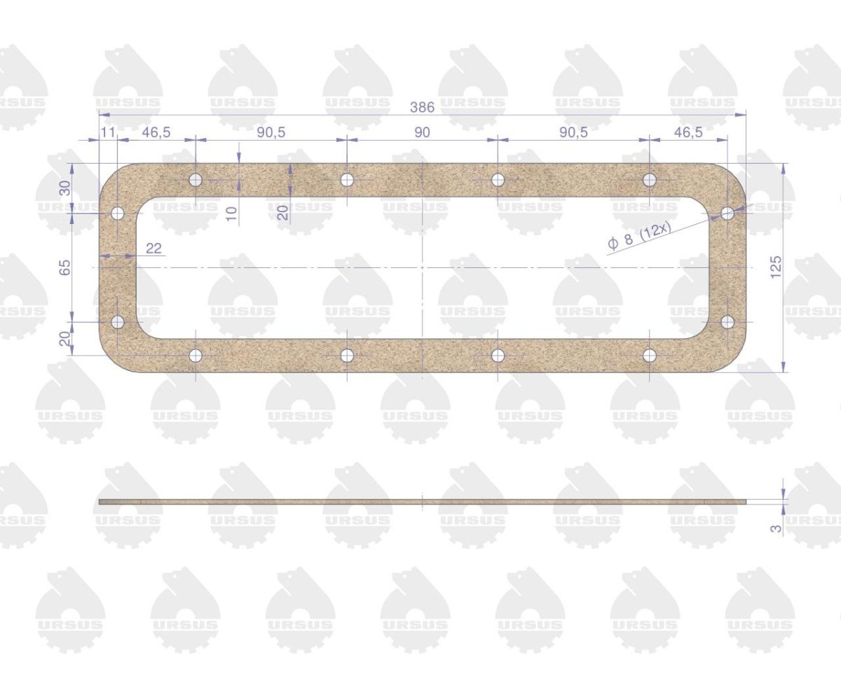 Uszczelka dolna zwolnicy korek/guma C-330 ( sprzedawane po 10 ) ORYGINAŁ URSUS