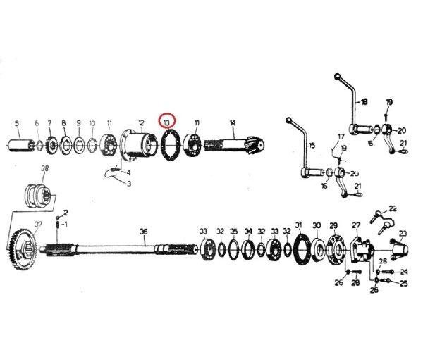Podkładka regulacyjna wałka atakującego C-330